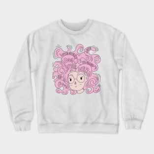 Curly Pink Hair Crewneck Sweatshirt